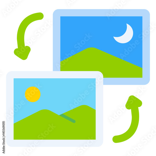 Swap Picture Flat Vector
