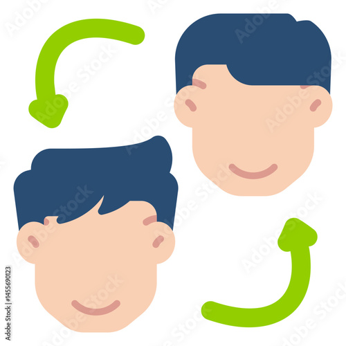Swap Face Flat Vector