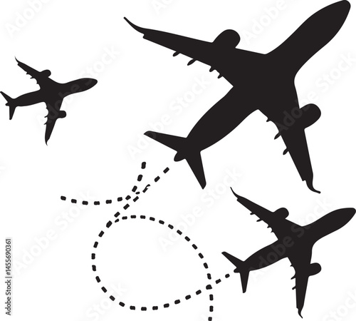airplane silhouette vector, airplane, plane, aircraft, travel, jet, vector, fly, silhouette, transportation, air, aero plan, flight, transport, icon, illustration, sky, aviation, airport, flying, airl