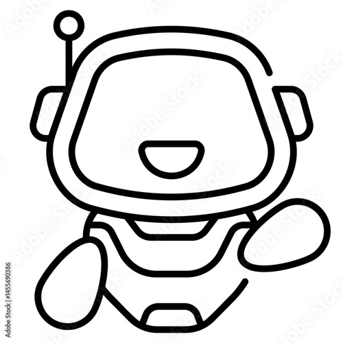 Robot Assistant line Icon