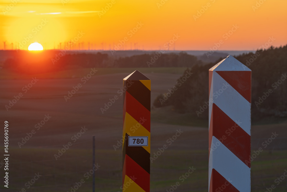 Border posts on the Polish-German border