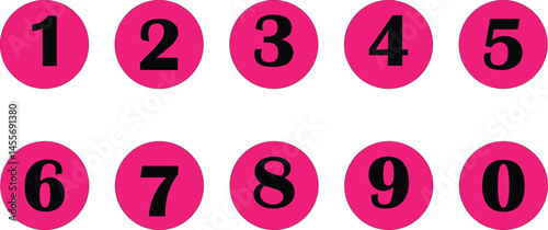 number in pink color round circle vector