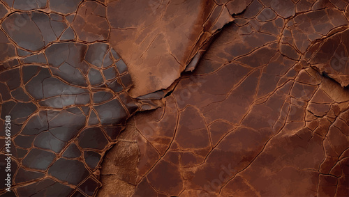 Worn vintage leather texture background in deep brown tones