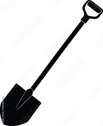 snow shovel on white background 