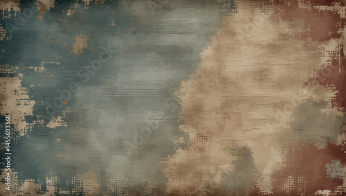 Aged canvas texture background with dull retro tones and textile style