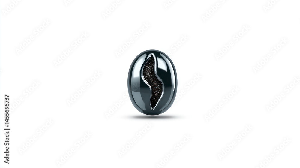 Stylish Coffee Bean Design with Modern Metallic Finish for Culinary and Beverage Concepts Stylish Coffee Bean Design with Modern Metallic Finish for Culinary and Beverage Concepts