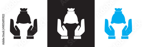 Profit icon.  Vector for websites, mobile interfaces, presentations, banner, visual branding etc. Vector illustration. isolated on white and black background. EPS 10 