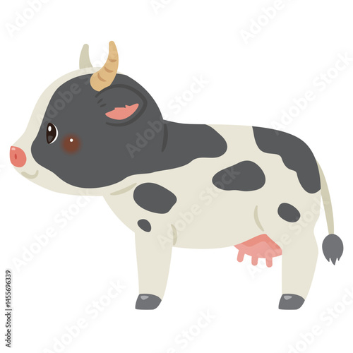 乳牛の横向きイラスト