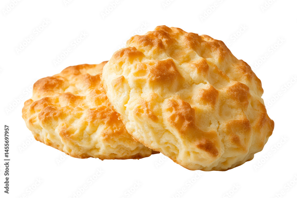 Two Golden Brown Biscuits on Transparent Background, PNG Two Golden Brown Biscuits on Transparent Background, PNG