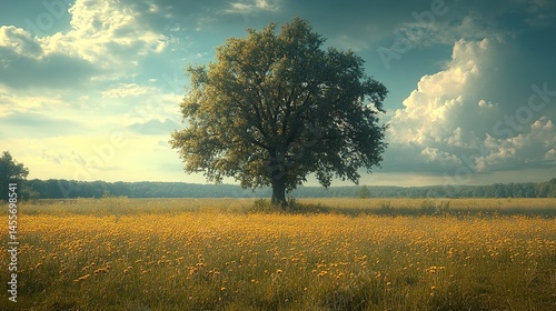 lonely tree in the field