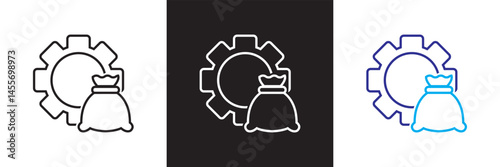 Profit icon.  Vector for websites, mobile interfaces, presentations, banner, visual branding etc. Vector illustration. isolated on white and black background. EPS 10 
