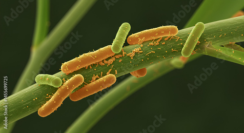 Pseudomonas syringae Bacteria Infecting Plant Stem – Vascular Blight Visualization photo