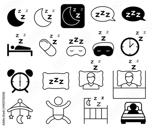 An Exceptional Sleep Icons Collection Perfect for Enhancing Your Creative Projects