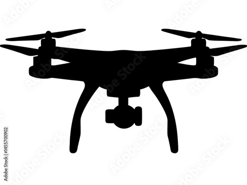 Drone black simple  silhouette  vector,Drone with camera icon