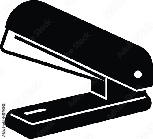 stapler ejecting staple on white background 