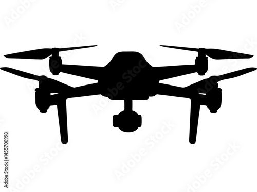 Drone black simple  silhouette  vector,Drone with camera icon