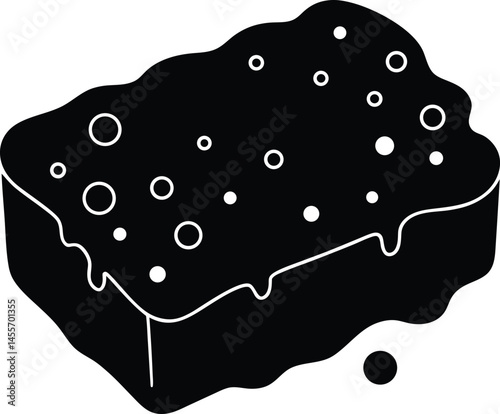 sponge with soap suds on white background  .eps