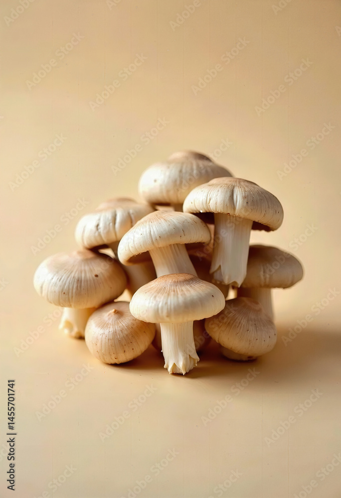 Artistic Arrangement: A Captivating Close-Up of Fresh Oyster Mushrooms Clustered Together, Their Light Beige and Soft Brown Tones Accentuated by Soft, Natural Lighting
Artistic Arrangement: A Captivating Close-Up of Fresh Oyster Mushrooms Clustered Together, Their Light Beige and Soft Brown Tones Accentuated by Soft, Natural Lighting
