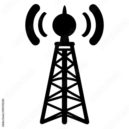 Telephone Tower black simple  silhouette,mobile Tower   vector