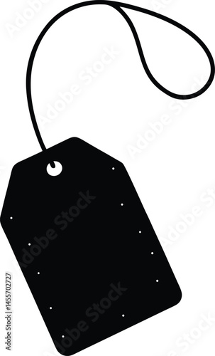 tea bag with tag on white background