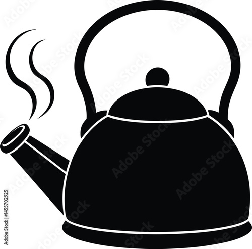 tea kettle with steam whistle on white background .eps