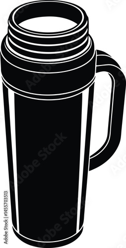 thermos cup open on white background 