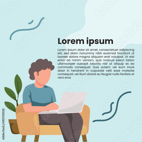 Freelancer working on laptop at anywhere