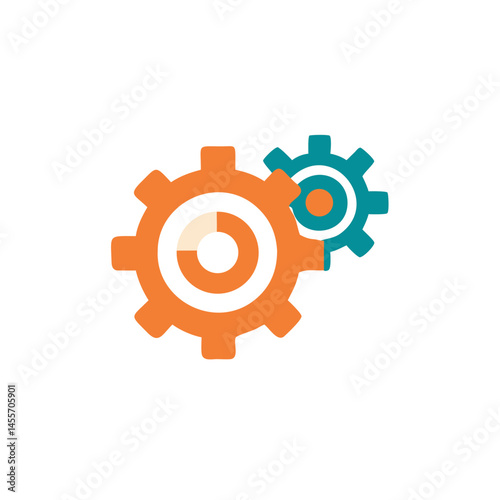Colorful gears icon symbolizing settings and adjustments  