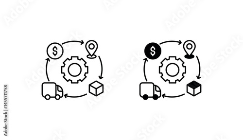 Suply Chain icon design with white background stock illustration