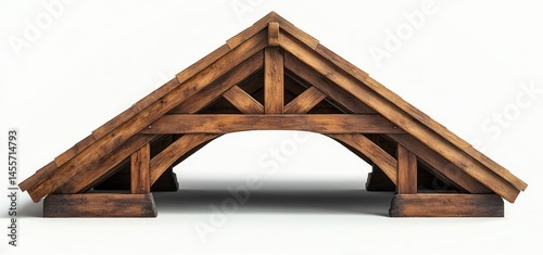Rustic Wooden Gable Roof Structure: Architectural Design Element