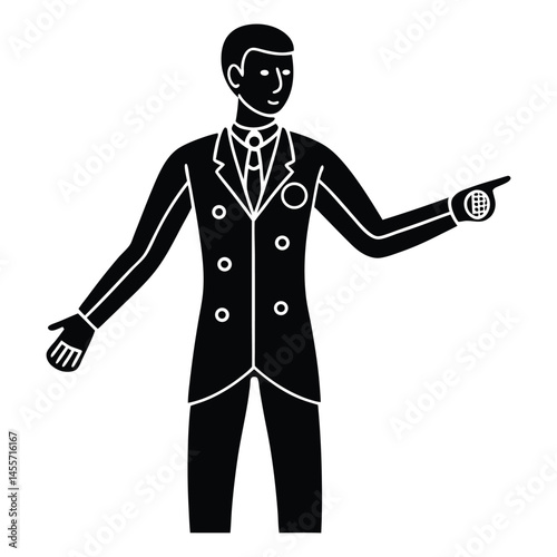 doctor showing pain areas on human body vector on white background
