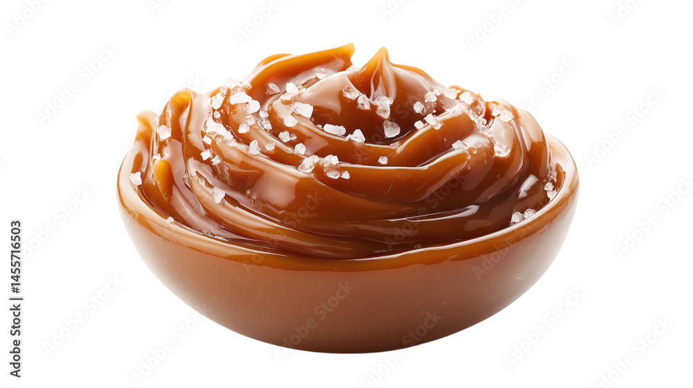 Delicious salted caramel served in a bowl, PNG, created with Generative AI Delicious salted caramel served in a bowl, PNG, created with Generative AI