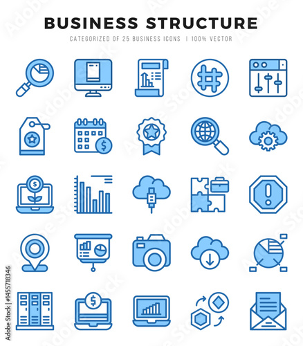 Set of Business Structure icons. Vector Illustration.