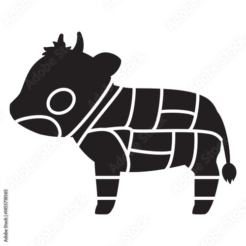 牛肉の部位のシルエットイラスト