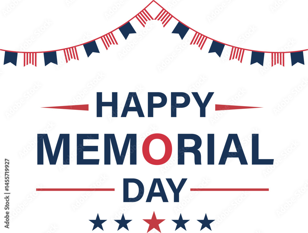 Obraz premium Happy Memorial Day Vector Illustration 