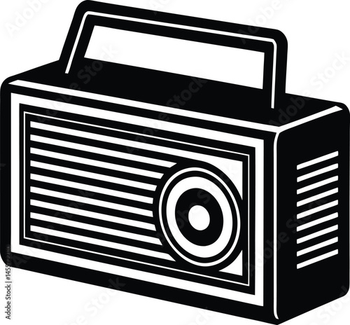 vintage radio on white background  