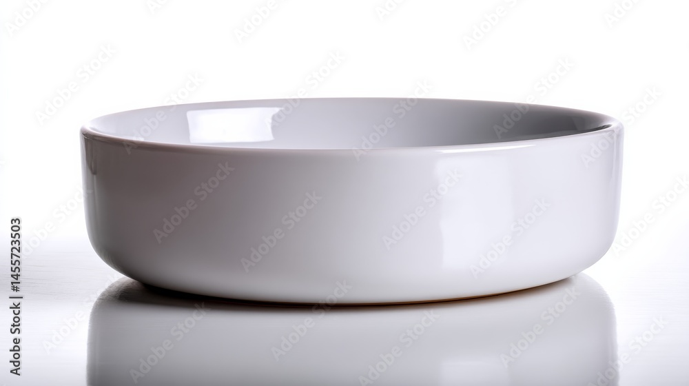 A polished oval porcelain dish stands empty against a clean white background, offering a versatile canvas for culinary presentations or artistic arrangements A polished oval porcelain dish stands empty against a clean white background, offering a versatile canvas for culinary presentations or artistic arrangements