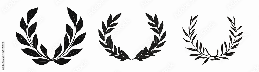 Stylized trophy and medal with laurel decoration isolated, PNG, created with Generative AI