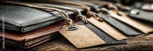 Macro Shot of Empty Wallets Showcasing Increasing Price Tags Highlighting Financial Concerns and Consumer Behavior Generative AI
