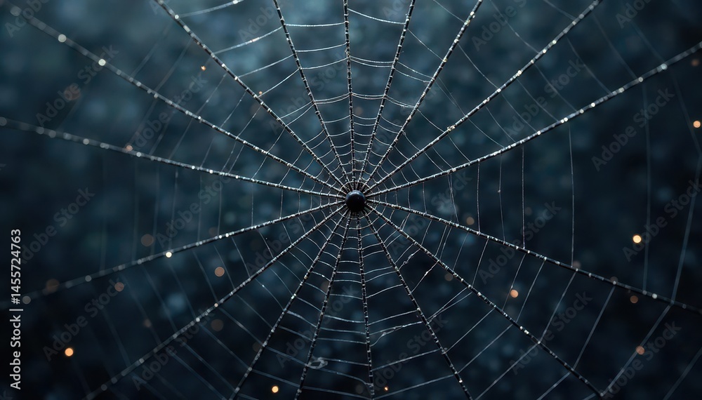 Fototapeta premium Dark grey spiderweb, intricate texture, Halloween background, seamless, digital, october