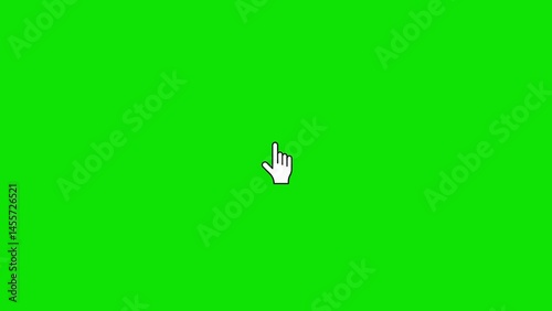 Mouse hand click green screen video 4k animated