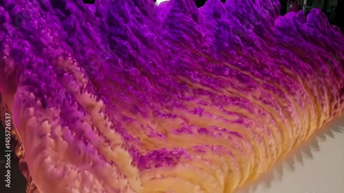 Abstract purple and orange textured wave form