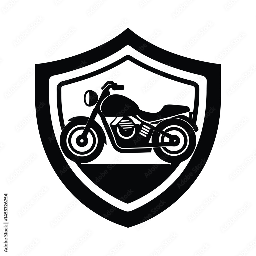 Obraz premium motorcycle shield or badge style vector art silhouette