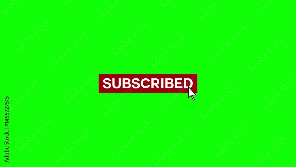Subscribe button animation with Mouse Click, green background. 4k Subscribe button animation with Mouse Click, green background. 4k
