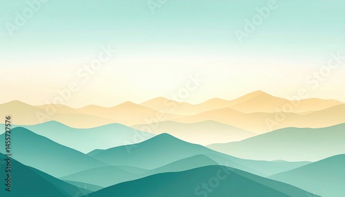 Serene mountain landscape at sunrise nature scene beautiful views peaceful environment wide angle tranquility and calmness