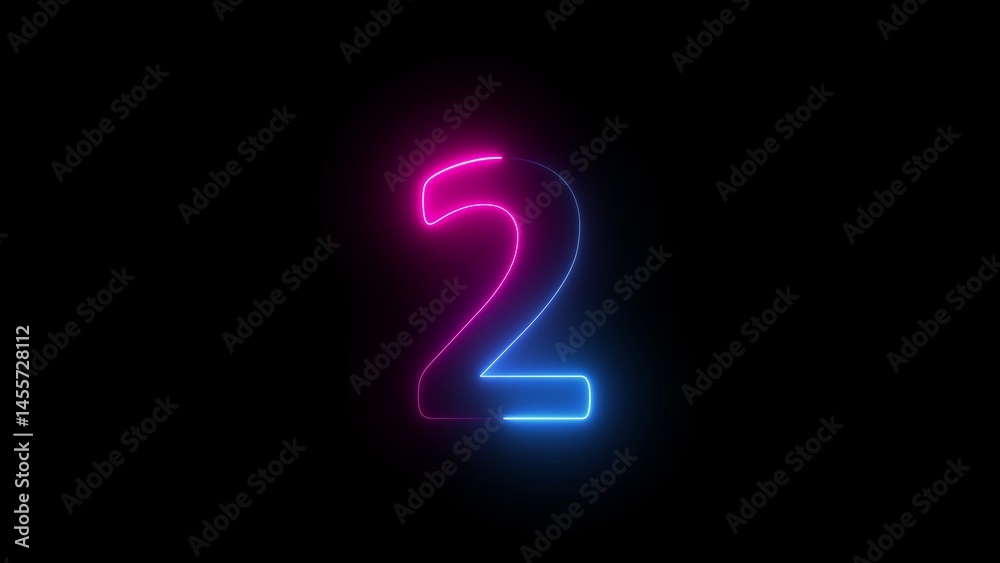 neon text 2 number countdown icon background 4k animated neon text 2 number countdown icon background 4k animated