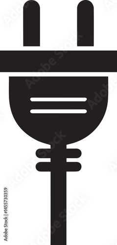 Electric Plug Silhouette | Black Vector Illustration