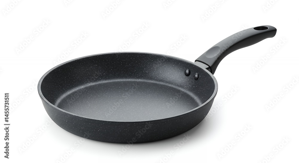 Isolated frying pan with handle on white background for culinary and kitchen themes Isolated frying pan with handle on white background for culinary and kitchen themes