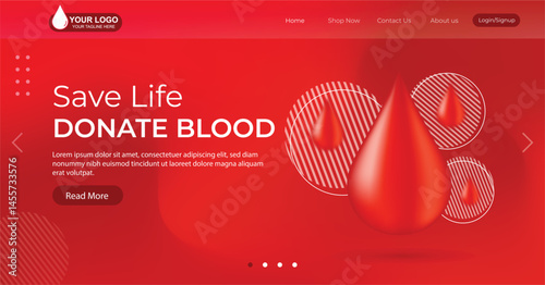Donate Blood Campaign Website Header banner Template