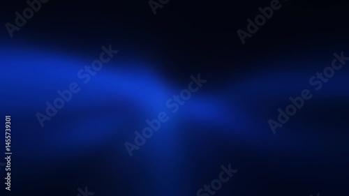 Glowing light blue and royal blue gradient flow on black background . Blurred lights. Flashes on dark backdrop for cover, technology banner, web design. Flowing motion. Fluid animation. Grainy noise